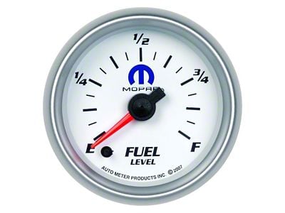Auto Meter Fuel Level Gauge with MOPAR Logo; Digital Stepper Motor (Universal; Some Adaptation May Be Required)
