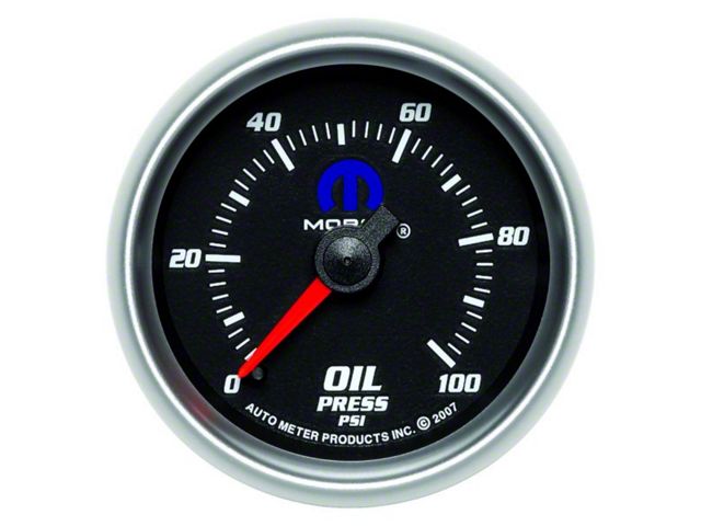 Auto Meter Oil Pressure Gauge with MOPAR Logo; Mechanical (Universal; Some Adaptation May Be Required)