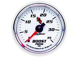 Auto Meter C2 Series 2-1/16-Inch Boost Gauge; 0-35 PSI; Mechanical (Universal; Some Adaptation May Be Required)
