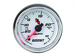 Auto Meter C2 Series 2-1/16-Inch Boost/Vacuum Gauge; 30 inHG / 20 PSI; Digital Stepper Motor (Universal; Some Adaptation May Be Required)