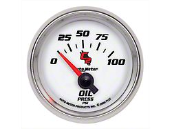 Auto Meter C2 Series 2-1/16-Inch Oil Pressure Gauge; 0-100 PSI; Electric (Universal; Some Adaptation May Be Required)