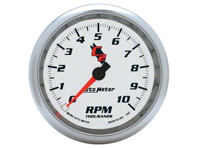 Auto Meter C2 Series 3-3/8-Inch In-Dash Tachometer; 0-10000 RPM (Universal; Some Adaptation May Be Required)