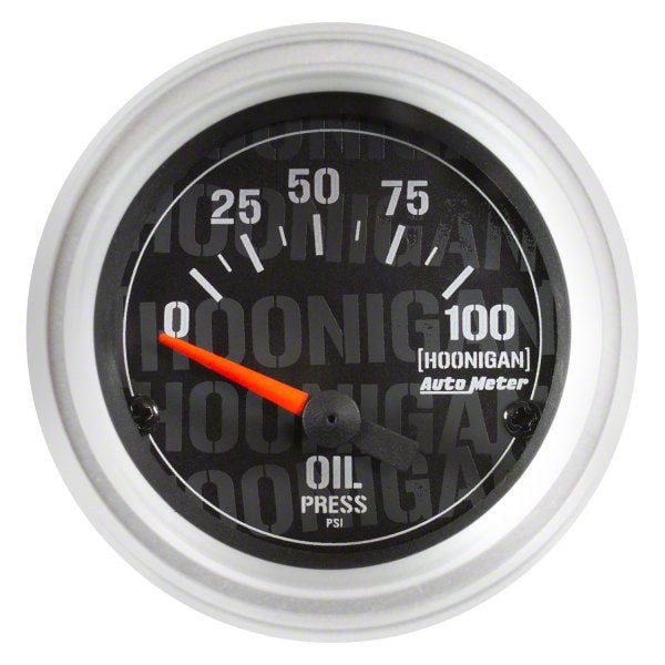 Auto Meter Charger Oil Pressure Gauge with Hoonigan Logo; Electrical