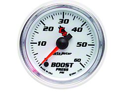 Auto Meter C2 Series 2-1/16-Inch Boost Gauge; 0-60 PSI; Digital Stepper Motor (Universal; Some Adaptation May Be Required)