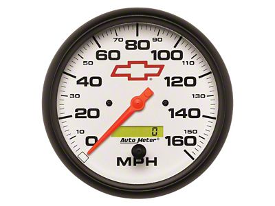 Auto Meter Speedometer Gauge with Chevy Red Bowtie Logo; Electrical (Universal; Some Adaptation May Be Required)