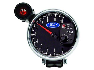 Auto Meter 5-Inch Pedestal Tachometer with Shift Light and Ford Logo; Electrical (Universal; Some Adaptation May Be Required)