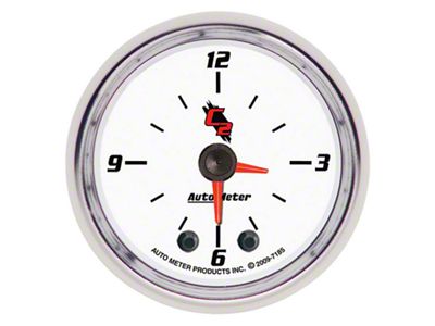 Auto Meter C2 Series 2-1/16-Inch 12-Hour Clock (Universal; Some Adaptation May Be Required)