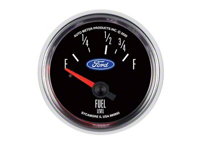 Auto Meter Fuel Level Gauge with Ford Logo; Electrical (Universal; Some Adaptation May Be Required)