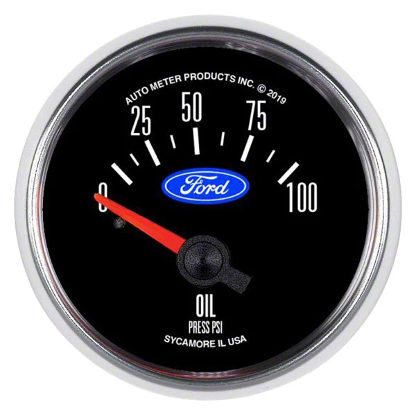 Auto Meter Mustang Ford Series 21/16Inch Oil Pressure Gauge; 0100