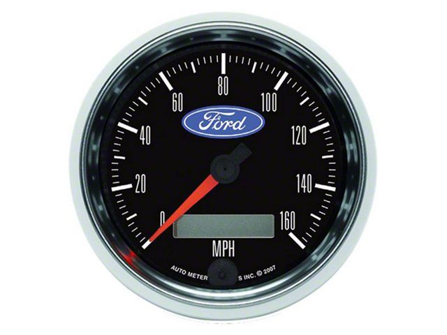 Auto Meter Speedometer Gauge with Ford Logo; Electrical (Universal; Some Adaptation May Be Required)