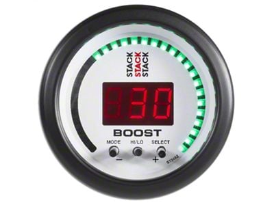 Auto Meter Stack Boost Controller Gauge; White (Universal; Some Adaptation May Be Required)