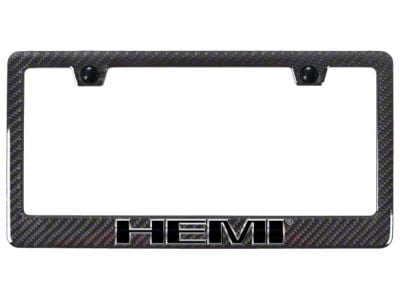 Autogold HEMI Carbon Fiber License Plate Frame; Chrome (Universal; Some Adaptation May Be Required)