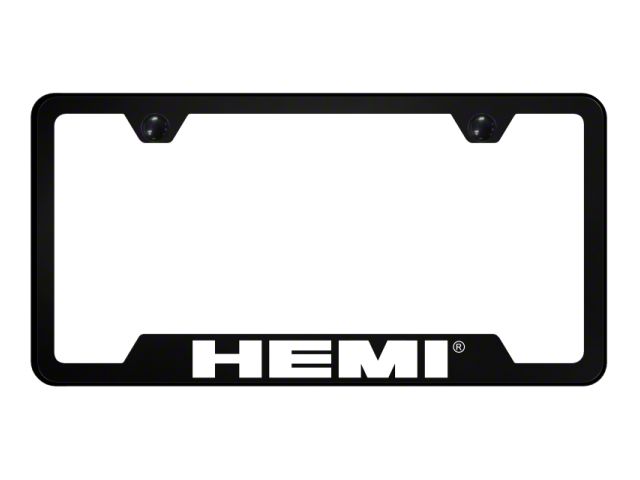 Autogold HEMI Notched License Plate Frame; White (Universal; Some Adaptation May Be Required)