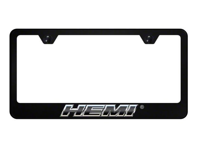 Autogold HEMI Slant License Plate Frame; Chrome (Universal; Some Adaptation May Be Required)