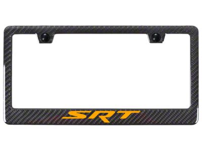 Autogold SRT Carbon Fiber License Plate Frame; Orange (Universal; Some Adaptation May Be Required)
