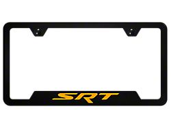 Autogold SRT Notched License Plate Frame; Orange (Universal; Some Adaptation May Be Required)