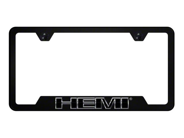 Autogold HEMI Notched License Plate Frame; Chrome (Universal; Some Adaptation May Be Required)
