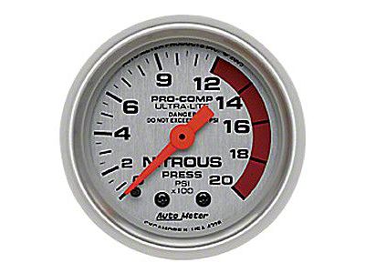 Auto Meter Pro-Comp Ultra-Lite Nitrous Pressure Gauge; Mechanical (Universal; Some Adaptation May Be Required)