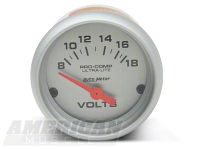 Auto Meter Pro-Comp Ultra-Lite Voltmeter Gauge; Electrical (Universal; Some Adaptation May Be Required)