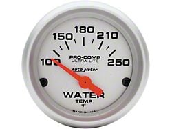 Auto Meter Ultra-Lite Series 2-1/16-Inch Water Temperature Gauge; 100-250 Fahrenheit (Universal; Some Adaptation May Be Required)