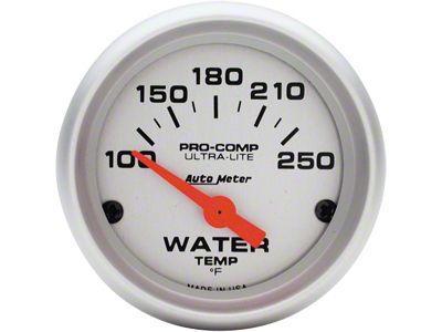 Auto Meter Pro-Comp Ultra-Lite Water Temperature Gauge; Electrical (Universal; Some Adaptation May Be Required)