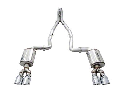 AWE Touring Edition Cat-Back Exhaust with Quad Chrome Silver Tips; Non-Resonated (15-23 6.2L HEMI Challenger)