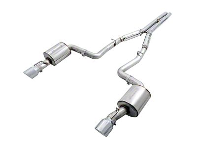 AWE Touring Edition Cat-Back Exhaust with Chrome Silver Tips; Non-Resonated (15-23 6.2L HEMI Charger)