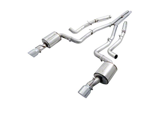 AWE Touring Edition Cat-Back Exhaust with Chrome Silver Tips; Resonated (15-23 6.2L HEMI Charger)