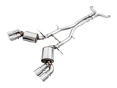 AWE Touring Edition Cat-Back Exhaust with Quad Chrome Silver Tips; Resonated (16-24 6.2L Camaro Coupe w/ NPP Dual Mode Exhaust)