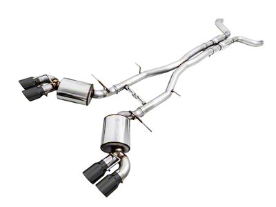 AWE Touring Edition Cat-Back Exhaust with Quad Diamond Black Tips; Resonated (16-24 6.2L Camaro Coupe w/ NPP Dual Mode Exhaust)