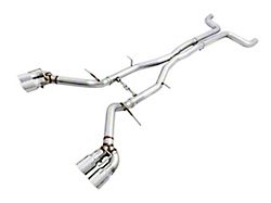 AWE Track Edition Cat-Back Exhaust with Quad Chrome Silver Tips; Non-Resonated (16-24 6.2L Camaro Coupe w/ NPP Dual Mode Exhaust)