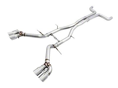 AWE Track Edition Cat-Back Exhaust with Quad Chrome Silver Tips; Non-Resonated (16-24 6.2L Camaro Coupe w/ NPP Dual Mode Exhaust)