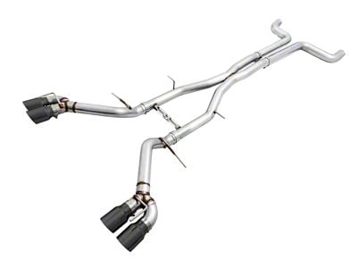 AWE Track Edition Cat-Back Exhaust with Quad Diamond Black Tips; Non-Resonated (16-24 6.2L Camaro Coupe w/ NPP Dual Mode Exhaust)