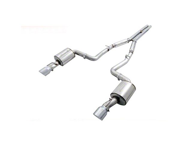 AWE Touring Edition Cat-Back Exhaust with Diamond Black Tips; Resonated (17-23 5.7L HEMI Charger)