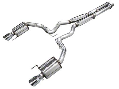 AWE Touring Edition Cat-Back Exhaust with Chrome Silver Tips (24-25 Mustang GT Fastback w/o Active Exhaust)