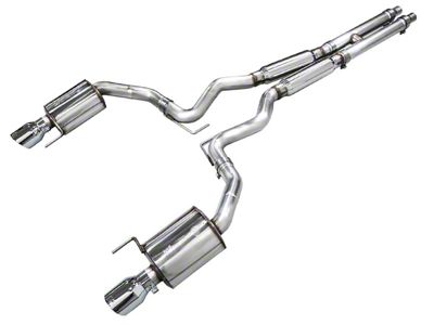 AWE Touring Edition Cat-Back Exhaust with Chrome Silver Tips (2024 Mustang GT Fastback w/o Active Exhaust)