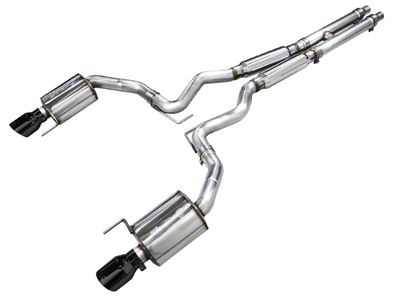 AWE Touring Edition Cat-Back Exhaust with Quad Diamond Black Tips (24-25 Mustang GT Fastback w/o Active Exhaust)