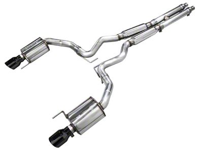 AWE Touring Edition Cat-Back Exhaust with Quad Diamond Black Tips (2024 Mustang GT Fastback w/o Active Exhaust)