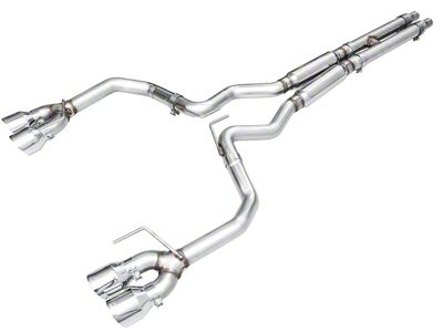 AWE Track Edition Cat-Back Exhaust with Chrome Silver Tips (24-25 Mustang GT Fastback w/ Active Exhaust)