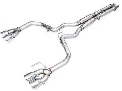 AWE Track Edition Cat-Back Exhaust with Chrome Silver Tips (2024 Mustang GT Fastback w/ Active Exhaust)