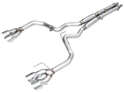 AWE Track Edition Cat-Back Exhaust with Quad Chrome Silver Tips (24-25 Mustang Dark Horse)