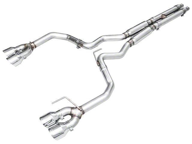 AWE Track Edition Cat-Back Exhaust with Quad Chrome Silver Tips (2024 Mustang Dark Horse)