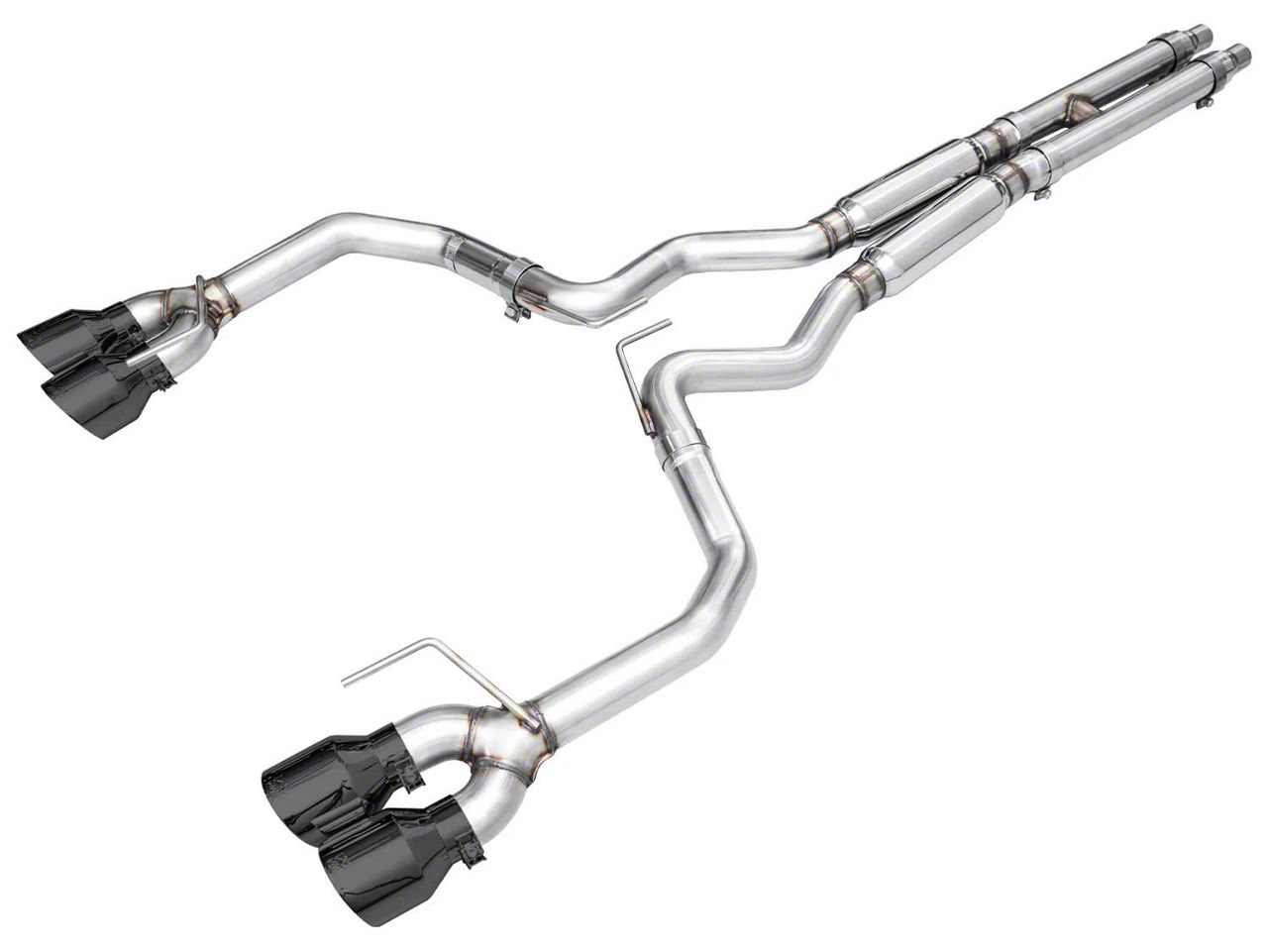 AWE Track Edition Cat-Back Exhaust with Quad Diamond Black Tips (2024 Mustang Dark Horse)