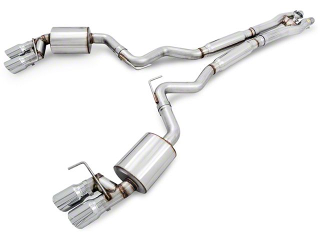 AWE SwitchPath Cat-Back Exhaust with Chrome Silver Tips (15-17 Mustang GT Premium Fastback w/ MP Concepts GT350 Style Rear Diffuser)
