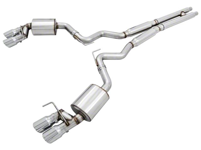 AWE Touring Edition Cat-Back Exhaust with Chrome Silver Tips (15-17 Mustang GT Premium Fastback w/ MP Concepts GT350 Style Rear Diffuser)