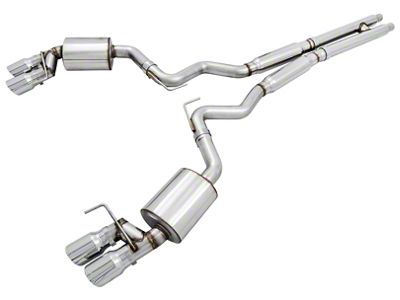 AWE Touring Edition Cat-Back Exhaust with Chrome Silver Tips (18-23 Mustang GT Fastback w/ Active Exhaust)