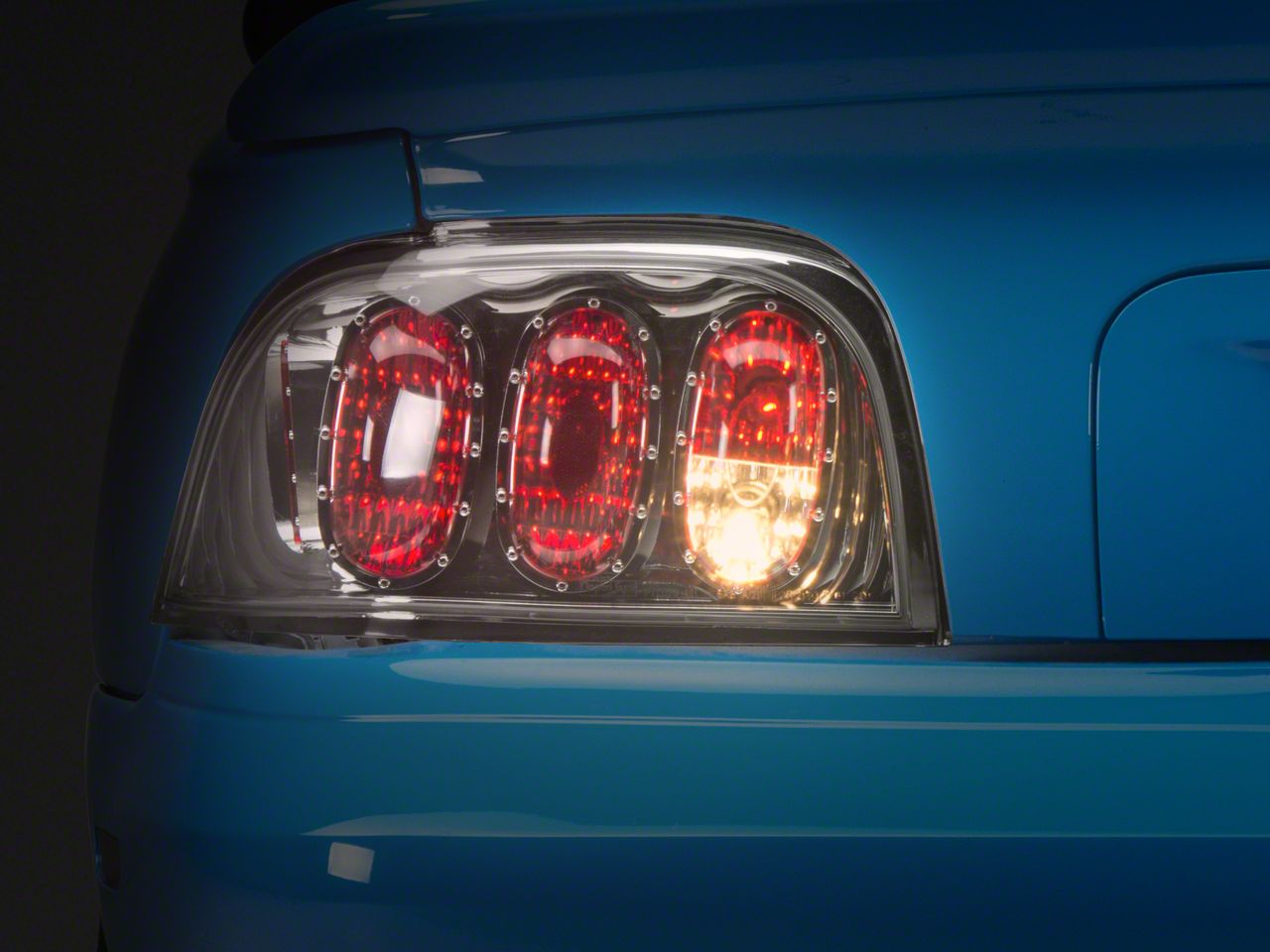 Mustang Crystal Eyes Tail Lights; Chrome Housing; Crystal Clear Lens