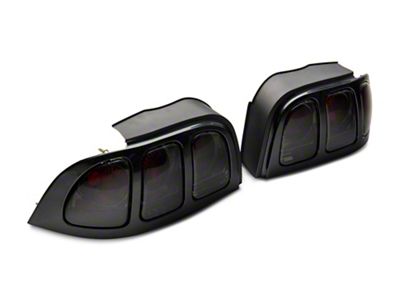 Raxiom Axial Series Altezza Style Tail Lights; Black Housing; Smoked Lens (96-98 Mustang)