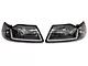 Raxiom Axial Series Headlights with Sequential LED Bar; Black Housing; Clear Lens (99-04 Mustang)