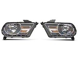 Raxiom Axial Series OEM Style Replacement Headlights; Chrome Housing; Clear Lens (10-12 Mustang w/ Factory Halogen Headlights)